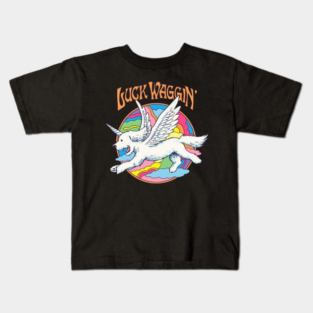 Luck Waggin' Kids T-Shirt by Hillary White Rabbit